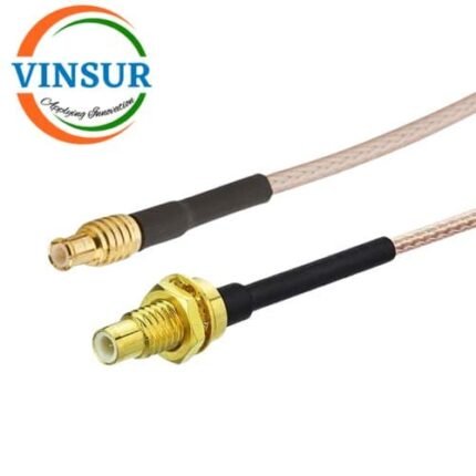 MCX Male Straight to SMB Female Straight Bulkhead for RG178 Cable of Length 95mm