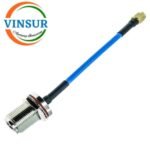 N Female Bulkhead Straight to SMA Male Straight for RG402 Cable of Length 1M - Image 2
