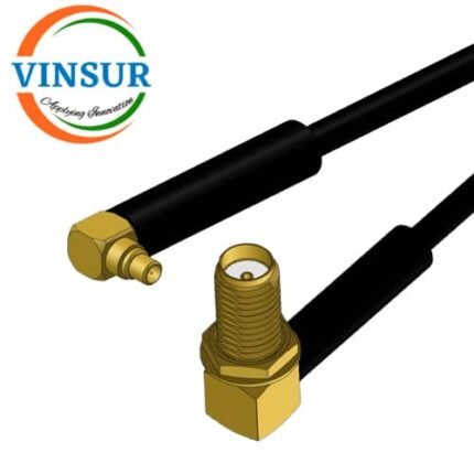 MMCX Male Right Angle to SMA Female Right Angle for LMR100 Cable of Length 180mm